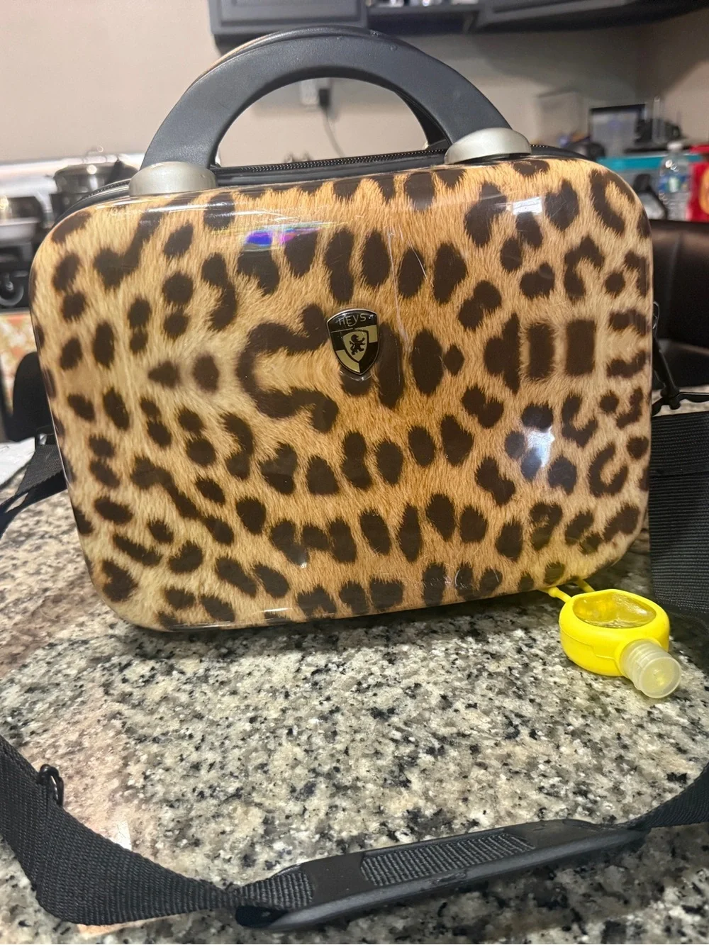 Leopard Print Travel Vanity Bag - Brown